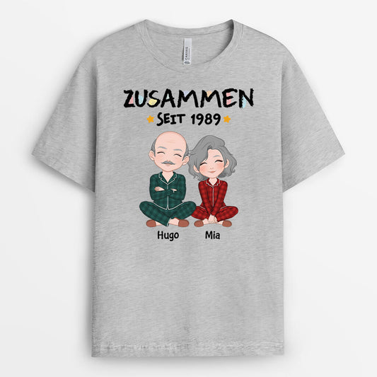 3269AGE2 zusammen seit wachsmalstift personalisiertes t shirt fur paare