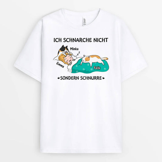 3270AGE1 ich schnarche nicht sondern schnurre personalisierte t shirt fur katzenliebhaber