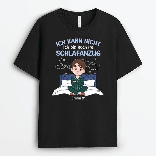 3282AGE2 ich kann nicht ich bin noch im schlafanzug personalisiertes t shirt fur damen