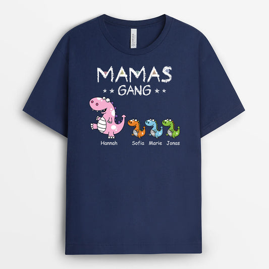 3312AGE2 opas papas bande dinosaurier buntstift schwarzes t shirt fur manner personalisieren