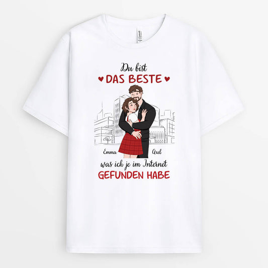 3332AGE1 du bist das beste was ich je im internet gefunden habe personalisiertes t shirt fur paare