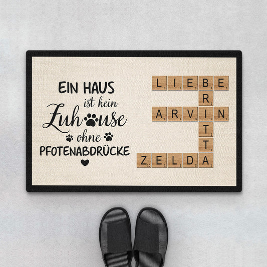 3333DGE1 ein haus ist kein zuhause ohne pfotenabdrucke personalisierte fussmatte fur tierbesitzer