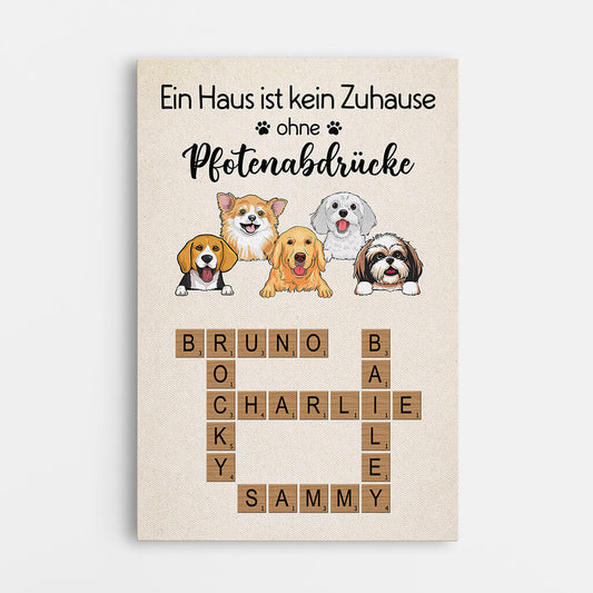3334CGE1 ein haus ist kein zuhause ohne pfotenabdrucke personalisierte leinwand fur hundebesitzer