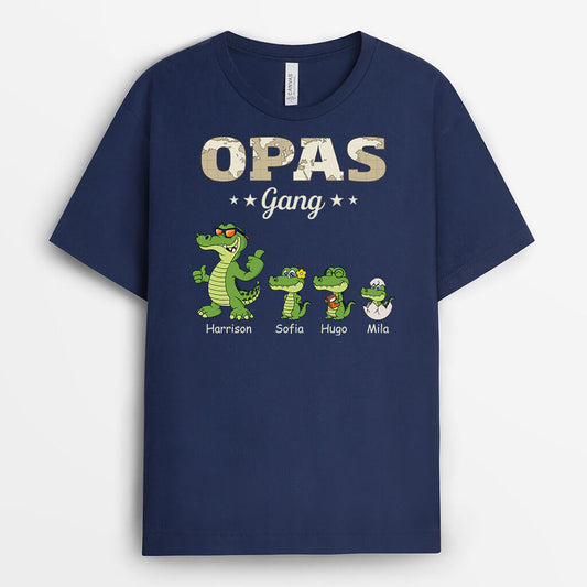 3345AGE1 opas papas bande krokodile personalisiertes t shirt fur manner