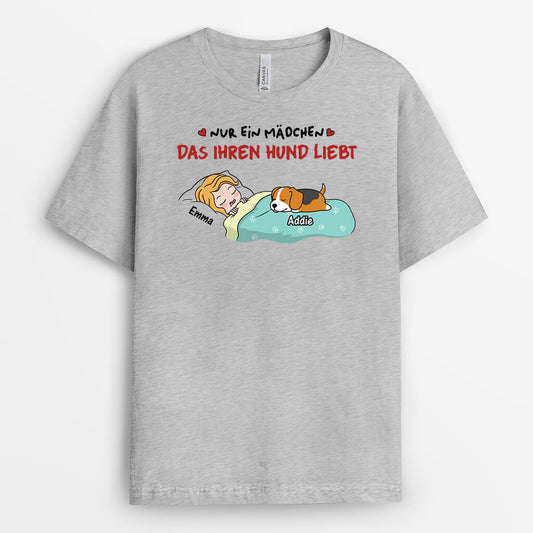 3367AGE2 nur ein madchen das ihre hunde liebt oder nur ein junge der seine hunde liebt lustiges t shirt fur hundeliebhaber personalisiert