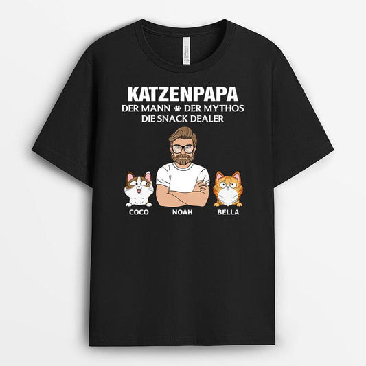 3388AGE1 katzenpapa der mann der mythos die snack dealer personalisiertes t shirt fur katzenliebhaber