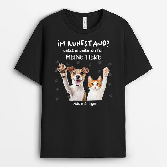3420AGE1 im ruhestand jetzt arbeite ich fur meine katze katzen personalisiertes t shirt fur katzenliebhaber