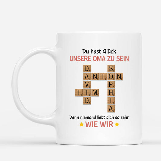 3422MGE1 du hast gluck unsere oma zu sein kreuzwortratsel personalisierte tasse fur omas 3422M6M5A