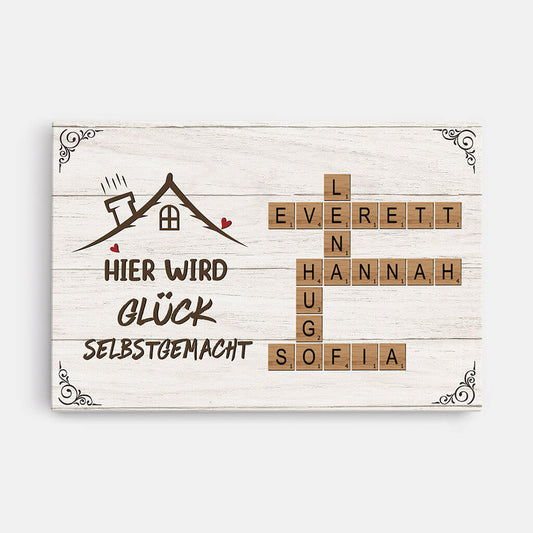 3429CGE1 hier wird gluck selbstgemacht personalisierte leinwand fur die familie
