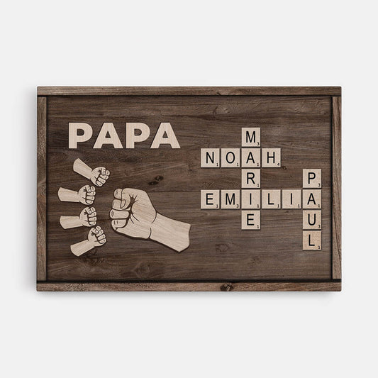 3440CGE1 papa und faust kreuzwortratsel personalisierte leinwand fur papas