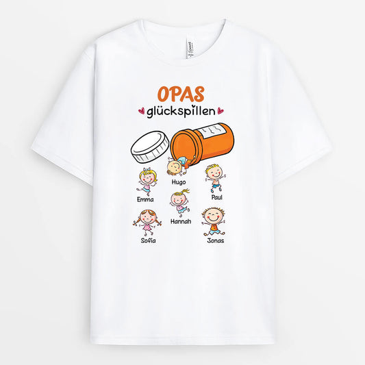 3453AGE1 opas gluckspillen personalisiertes t shirt fur opas mit kinder cartoon