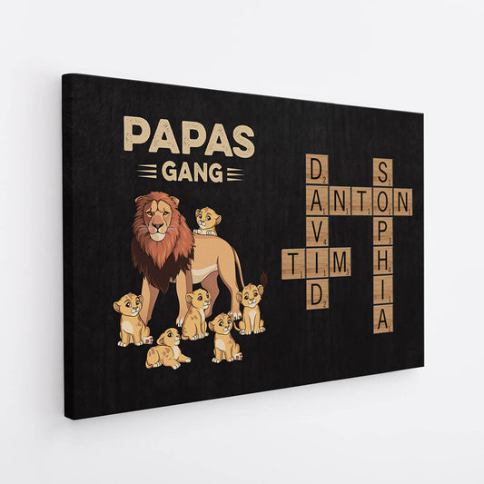 3466CGE2 papas bande lowe kreuzwortratsel personalisierte leinwand fur papas