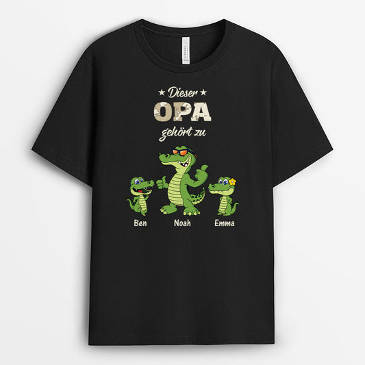 3478AGE1 dieser opa papa gehort zu krokodile cooles t shirt fur manner personalisiert