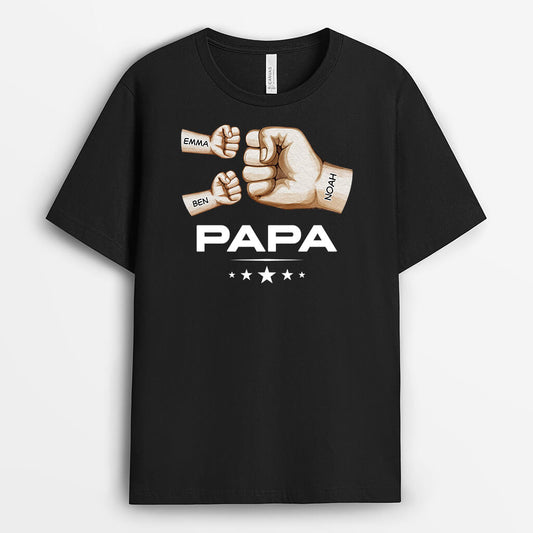 3509AGE1 papas personalisiertes t shirt fur papas mit faustmotiv im aquarellstil