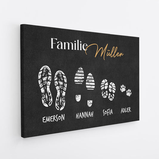 3521CGE2 schuhabdruck und pfotenabdruck personalisierte leiwand fur die familie mit haustiere