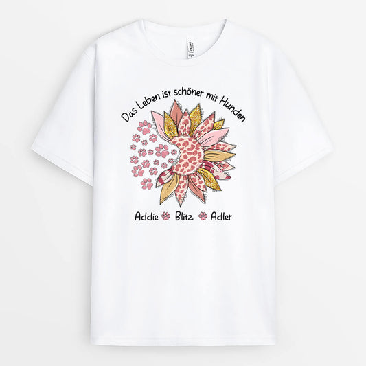 3539AGE1 das leben ist schoner mit personalisiertes t shirt fur tierliebhaber