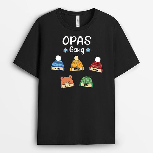 3541AGE1 opas papas bande beanies personalisiertes t shirt fur manner
