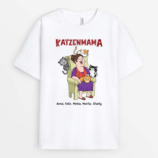 3557AGE1 katzenmama kuschelzeit mit meiner stubentiger personalisiertes t shirt fur damen