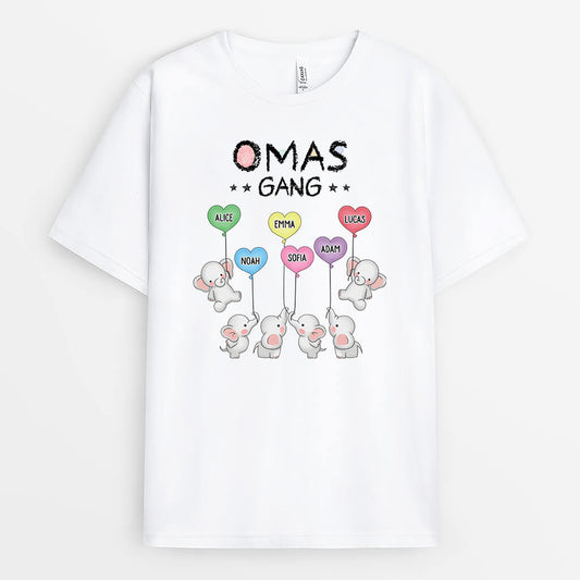 3562AGE1 omas mamas bande elefanten personalisiertes t shirt fur damen