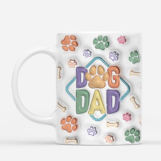 3609MGE2 die pfoten des hundes und die hand des menschen beruhren sich personalisierte tasse mit 3d inflated effekt fur hundehalter