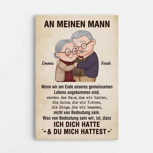 3678CGE1 an meine frau meinen mann romantische leinwand fur paare personalisiert