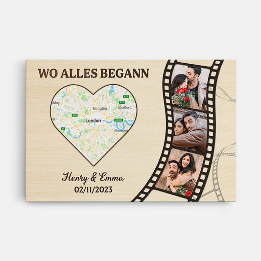 3696CGE1 wo alles begann personalisierte leinwand mit foto und landkarte fur paare