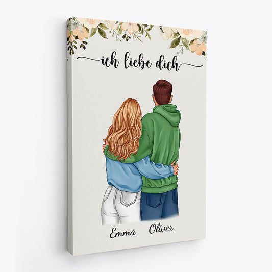 3744CGE2 ich liebe dich personalisierte leinwand fur paare mit foto