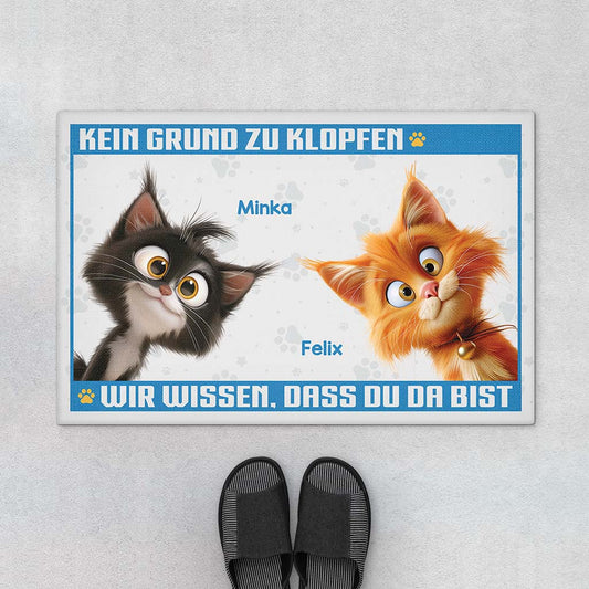 3860DGE1 kein grund zu klopfen lustige fussmatte fur katzenliebhaber personalisiert 3860D5M5D