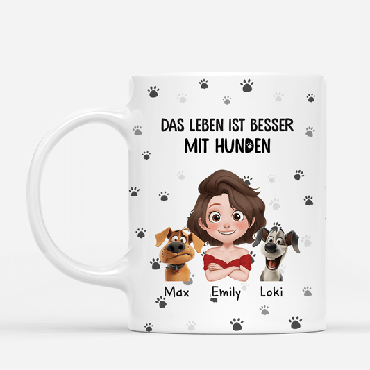 3903MGE1 das leben ist besser mit hunden personalisierte tasse hund_ 3903M5N0C