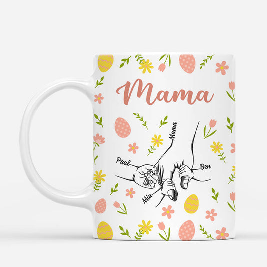 3946MGE1 oma und kinder hand by hand personalisierte tasse zu ostern fur omas 3946MKT7A