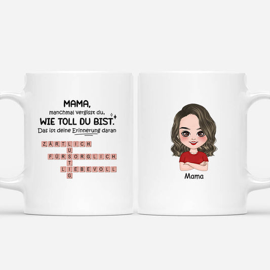 3982MGE1 mama manchmal vergisst du wie toll du bist kreuzwortratsel personalisierte tasse fur mamas 3982M6K8A