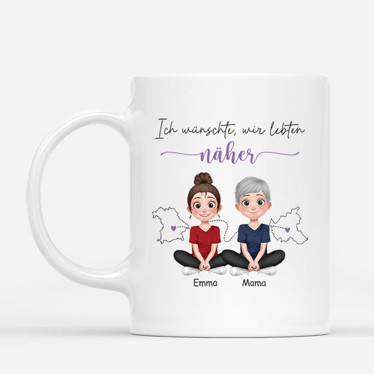 4099MGE1 ich wunschte wir lebten naher cartoon personalisierte tasse mama 4099M8K0A