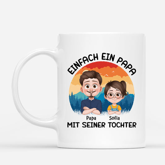 4168MGE1 einfach ein papa und sein madchen personalisierte tasse papa_ cartoon 4168M6I0B