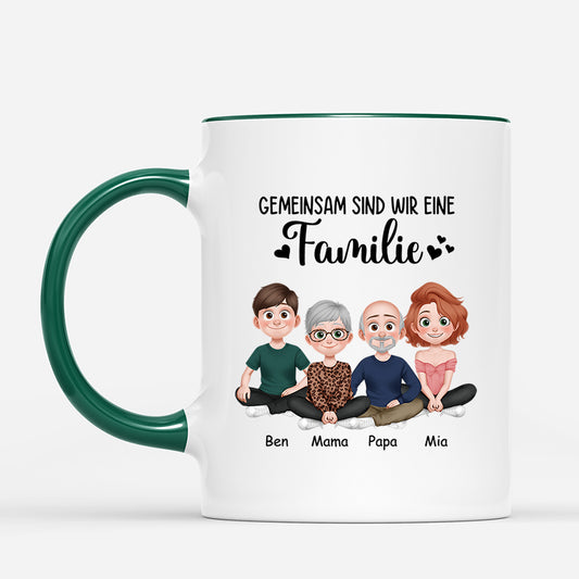 4236MGE2 gemeinsam sind wir eine familie cartoon personalisierte tasse familie 4236M3M0I