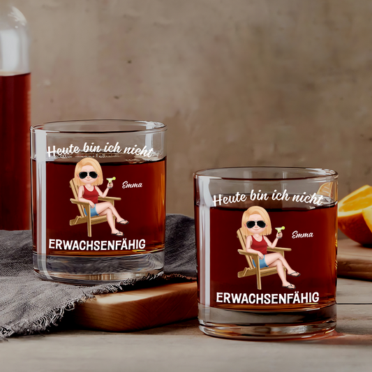 4280IGE1 heute bin ich nicht erwachsenfahig personalisiertes whiskyglas fur frauen mit gesicht 4280IKH0A