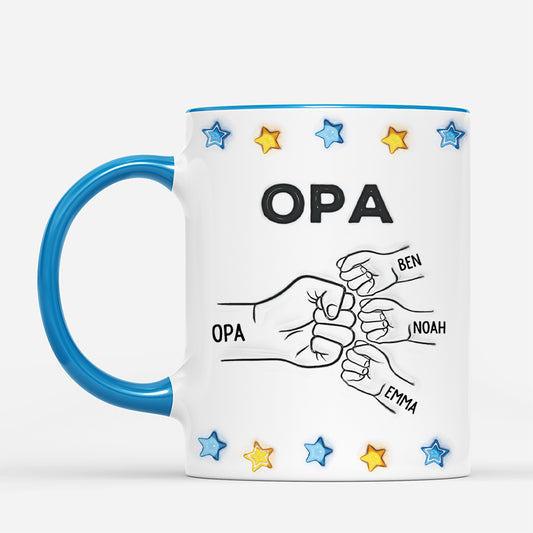 4281MGE2 3d druck effekt papa und kinder faust personalisierte tasse papa_ 4281M8Q5B