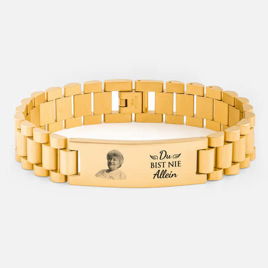 4289JGE1 du bist nie allein uhrenband personalisierte trauergeschenke armband mit foto papa mama 4289jtq5a