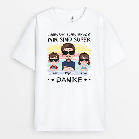 4349AGE1 papa gut gemacht wir sind grossartig cartoon buntstift t shirt papa personalisiert_ 4349AKH0B