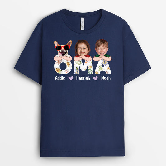 4352AGE2 kinder mit haustiere mama t shirt personalisiert mit gesicht 4352A6L8A