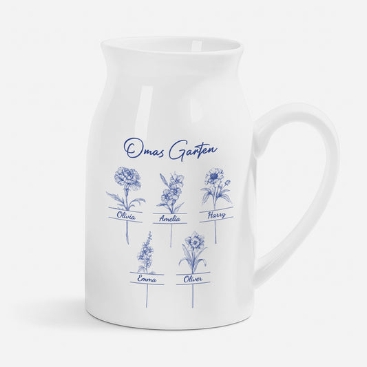 4357OGE1 omas garten toile de jouy personalisiertes geschenk garten_ keramik vase oma 4357otp5a