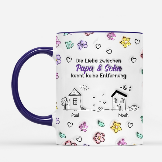 4420MGE2 3d druck effekt die liebe zwischen und kennt keine entfernung personalisierte tasse mama 4420M