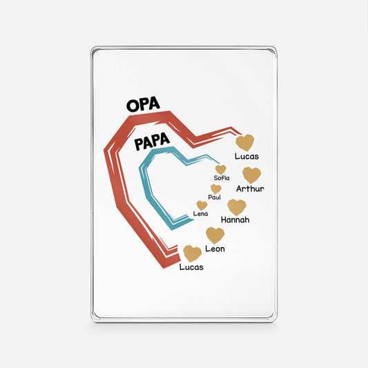 4492RGE1 herzen papa opa personalisierte acryl plakette opa 4492RTMAB