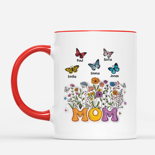 4620MGE3 3d druck effekt mama schmetterlings blumen personalisierte tasse mama 4620M665A