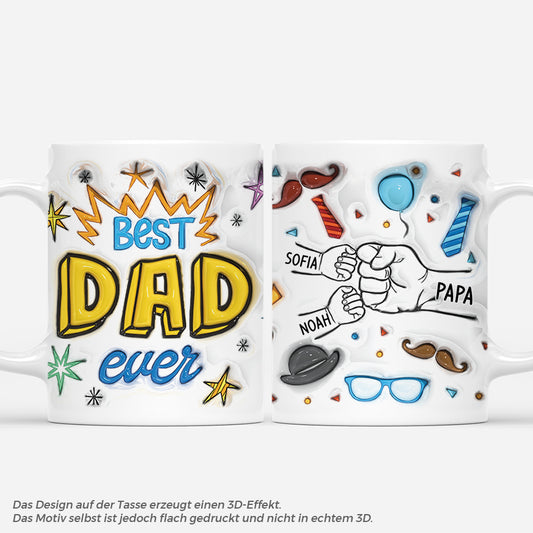 4653MGE1 3d druck effekt bester papa aller zeiten mit fausten personalisierte tasse papa_ 4653M5L5B