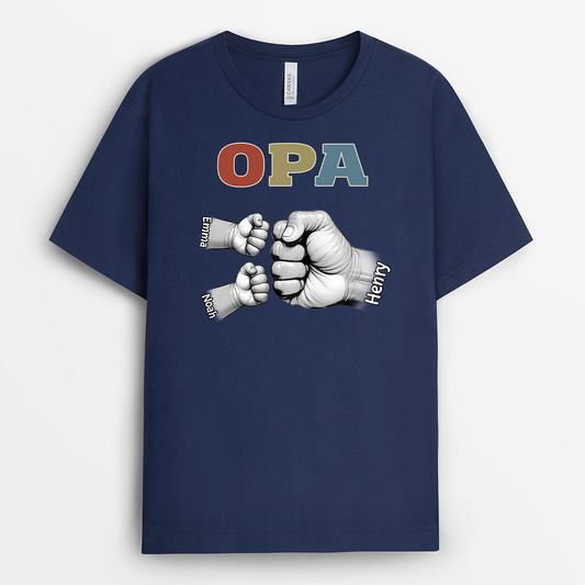 4678AGE2 papa kinder mit fausten t shirt papa personalisiert_ vintage 4678AKH5B
