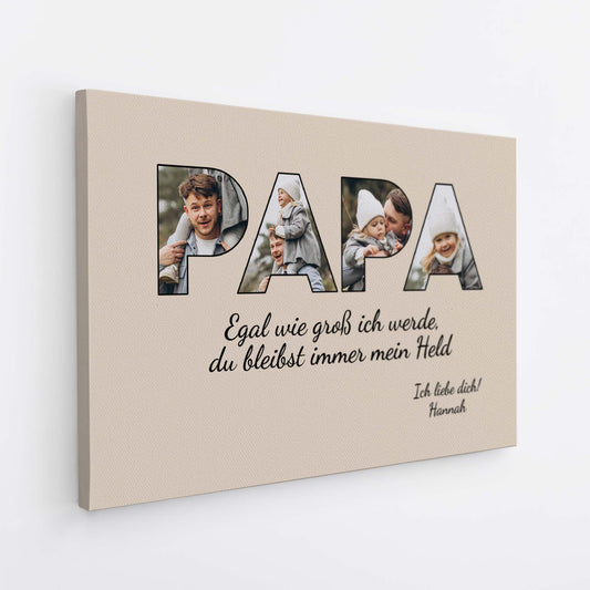 4689CGE2 egal wie gross wir werden personalisierte leinwand papa mit foto 4689C8T5B