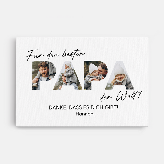 4691CGE1 fur den besten papa der welt personalisierte leinwand papa mit foto 4691C8T5B