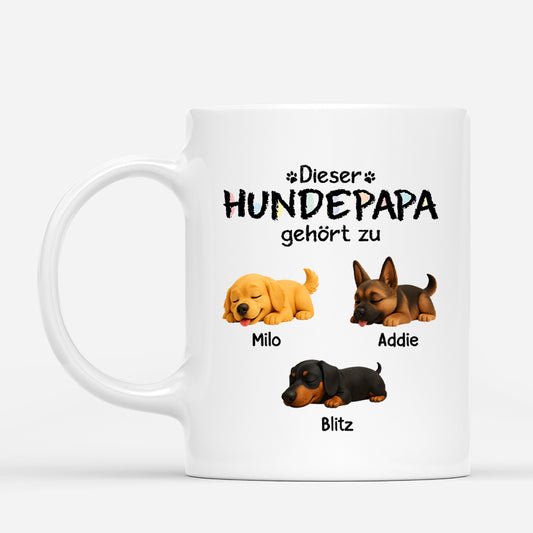 4702MGE1 dieser hundepapa gehort zu buntstifte cartoon personalisierte tassen hund_ 4702M6L5B