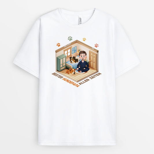 4775AGE1 bester hundepapa aller zeiten hausmodell personalisierte hunde t shirts 4775A