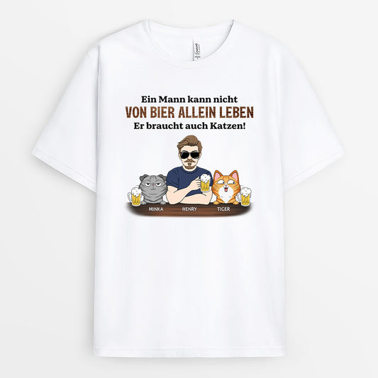4800AGE1 ein mann braucht katzen und bier personalisierte katze t shirts 4800ATGMD